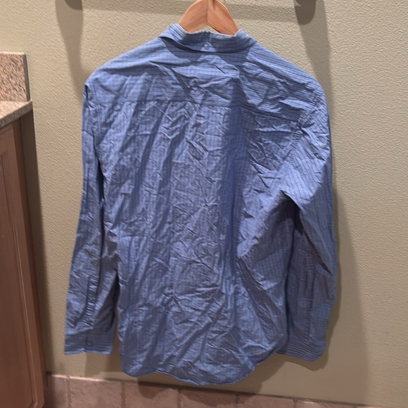 Men's Blue Striped button down Shirt - Picture 7 of 7